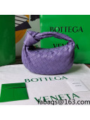 Bottega Veneta Mini BV Jodie Hobo Bag in Woven Lambskin Lavender Purple 2021