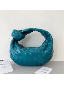 Bottega Veneta Mini Jodie Hobo Bag in Patent Leather Blaster Blue 2022 651876 