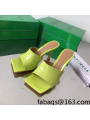 Bottega Veneta Stretch Patent Leather High Heel Slide Sandals 9cm Kiwi Green 2022