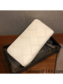 Bottega Veneta Maxi Woven Long Zipped Wallet White 2022