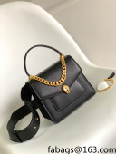 Bvlgari Serpenti Forever Mini Lambskin Top Handle Bag Black/Gold 2021 03