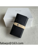 Celine Palm-Grained Leather 6 Key Holder Black/White 2022 02