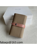 Celine Palm-Grained Leather 6 Key Holder Beige/Pink 2022 03