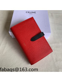 Celine Palm-Grained Leather Large Strap Wallet Red/Black 2022