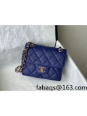 Chanel Calfskin Mini Sqaure Flap Bag AS2468 Royal Blue 2021 TOP