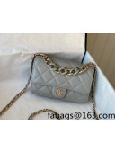 Chanel Lambskin Wallet on Plexi Chain WOC AP2377 Gray 2021