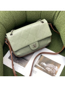 Chanel Wax Calfskin Vintage Flap Bag Green/Brown 2021 61