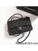 Chanel Iridescent Grained Mini Flap Bag A69900 Black/Silver 2021 29