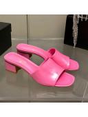 Chanel Patent Calfskin Slide Sandals 4.5cm G38689 Pink 2022 