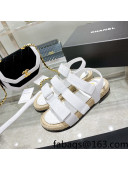 Chanel Fabric Strap Flat Sandals White 2022 50