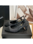 Chanel Canvas Slingback Pumps 6.5cm G31318 Dark Gray 2022 03