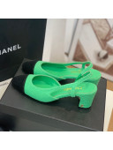 Chanel Fabric Slingback Pumps 6.5cm G31318 Green 2022