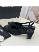 Chanel Tweed Slingback Pumps 6.5cm G31318 Black 2022 20