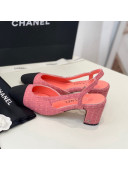 Chanel Knit Slingback Pumps 6.5cm G31318 Pink 2022 22