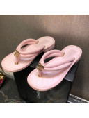 Chanel Leather Thong Flat Sandals Pink 2022 03