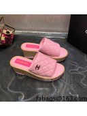 Chanel Lambskin Wedge Slide Sandals 6.5cm Pink 2022 02