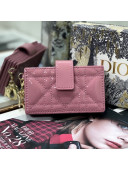 Dior Lady 5-Gusset Card Holder Wallet in Light Pink Patent Cannage Calfskin 2021