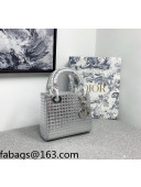 Dior Mini Lady Dior Bag in Silver Cannage 2021 120219