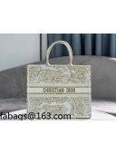 Dior Large Book Tote Bag in Gold Toile de Jouy Embroidery M1286 2022 20