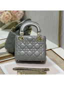 Dior Lady Dior Mini Bag in Pearly Grey Cannage Lambskin 2022 S8013 78