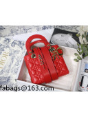 Dior Lady Dior MY ABCDior Small Bag in Red Cannage Lambskin 2022 M8001 34