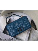 Dior Large Caro Chain Bag in Quilted Macrocannage Calfskin Ocean Blue 2021