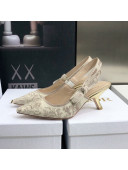 Dior J'Adior Slingback Pumps 6.5cm in Quake Oblique Embroidery Beige 2022