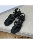 Dior Calfskin CD Flat Sandals Black 2022 032229