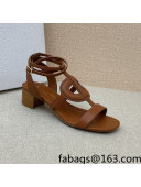 Dior Calfskin CD Heel Sandals 4.5cm Brown 2022 032233