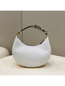 Fendi Fendigraphy Leather Small Hobo Bag with Metal FENDI White 2022