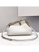 Fendi First Small Leather Bag with Snakeskin F White 2021 