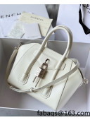 Givenchy Mini Antigona Lock Bag in Box Leather White 2021