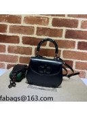 Gucci Leather Mini Top Handle Bag with Bamboo 686864 Black 2022