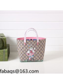 Gucci Children's GG Canvas Tote Bag with Rabbit Print 410812 Pink  2022 12