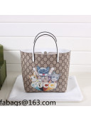 Gucci Children's GG Canvas Tote Bag with Cat Print 410812 White 2022 24