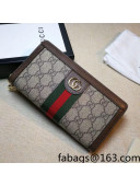 Gucci Ophidia GG Zip Around Wallet 523154 Brown Leather 2022