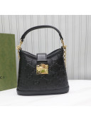 Gucci Small GG Leather Shoulder Bag 675788 Black 2022