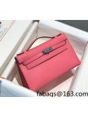 Hermes Kelly Pochette Bag 22cm Lipstick Pink/Silver 2022 16