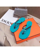 Hermes Beach Thong Slide Sandals Blue 2022 09