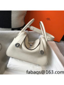 Hermes Lindy 26cm/30cm Bag in Grainy Calfskin Wool White/Silver 2022