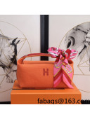 Hermes Trousse Bride-A-Brace Canvas Case/Top Handle Bag Orange 2022