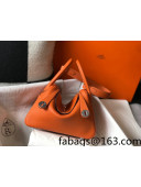 Hermes Lindy 26cm/30cm Bag in Grainy Calfskin Orange/Silver 2022