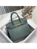 Hermes Birkin 30cm Bag in Togo Calfskin Almond Green/Gold 2022