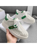 Dior DIOR-ID Sneakers in White and Green Calfskin 2021