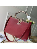 Louis Vuitton Capucines BB with Snakeskin Top Handle N95509 Burgundy 2020