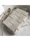 Bottega Veneta Cassette Small Crossbody Messenger Bag in Maxi Weave White 2019