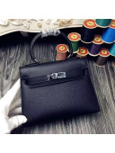 Hermes Original Epsom Leather Kelly 20cm Mini Bag Black 