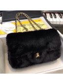 Chanel Cony Hair Classic Small Flap Bag Black 2018