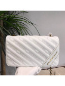 Balen...ga Jacquard Logo Pattern Calfskin Shoulder Bag White 2018