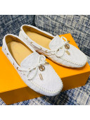 Louis Vuitton Gloria Monogram Leather Flat Loafer White 2021